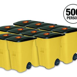 500 PERSON SURVIVAL KIT IN ROLLING BIN